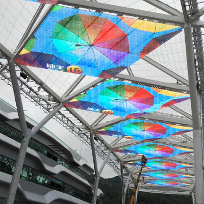 Layar LED Komersial Transparan, Layar LED SMD 3510 P3.9 Transparansi Tinggi