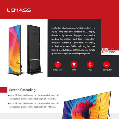 P1.8 Tampilan Layar LED Komersial Dalam Ruangan, Poster Digital LED Penuh Warna Smd 1515