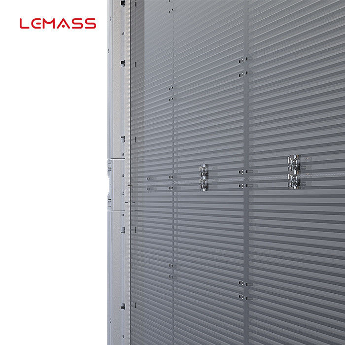 P10 pintu kaca layar LED transparan 1000*500mm LMS-Mesh kualitas tinggi PWM drive IC